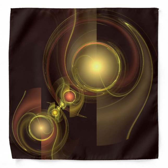 Intimate Connection Golden Energy Abstract Art Bandana (Front)