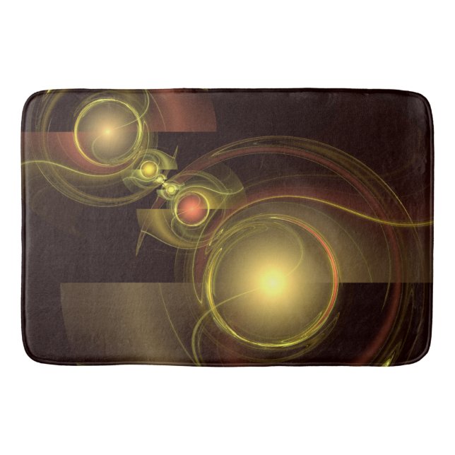 Intimate Connection Golden Energy Abstract Art Bathroom Mat (Front)