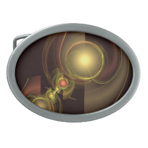 Intimate Connection Golden Energy Abstract Art Belt Buckle