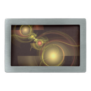 Intimate Connection Golden Energy Abstract Art Belt Buckle