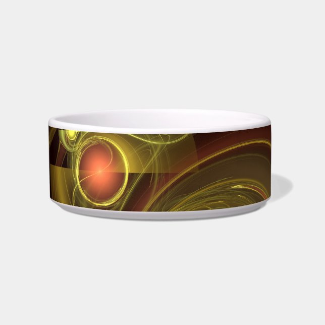 Intimate Connection Golden Energy Abstract Art Bowl (Front)