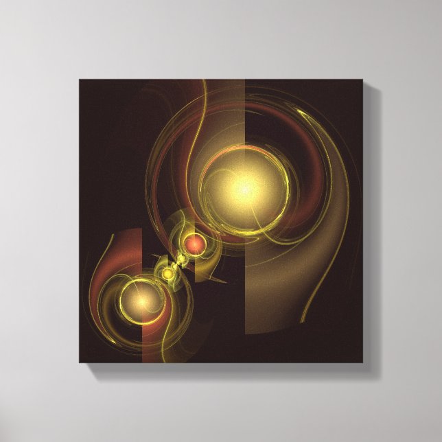 Intimate Connection Golden Energy Abstract Art Canvas Print (Front)