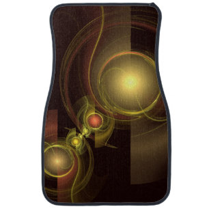 Intimate Connection Golden Energy Abstract Art Car Floor Mat