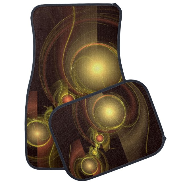 Intimate Connection Golden Energy Abstract Art Car Mat (Set)