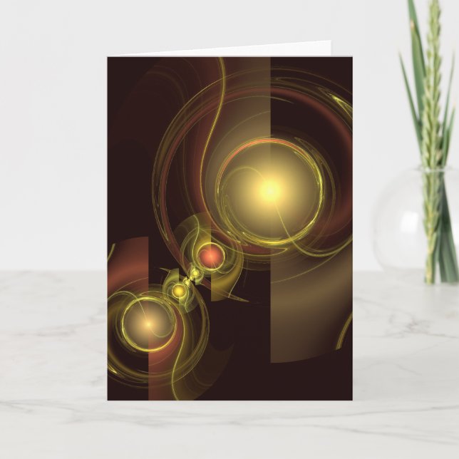 Intimate Connection Golden Energy Abstract Art Card (Front)