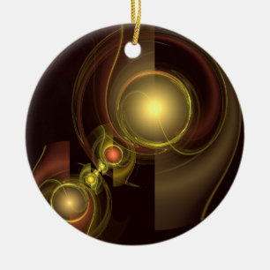 Intimate Connection Golden Energy Abstract Art Ceramic Ornament