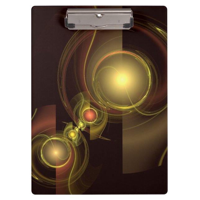 Intimate Connection Golden Energy Abstract Art Clipboard (Front)