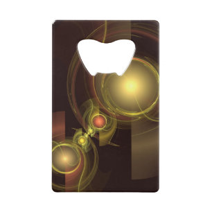 Intimate Connection Golden Energy Abstract Art Credit Card Bottle Opener