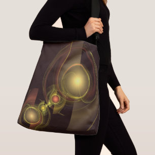 Intimate Connection Golden Energy Abstract Art Crossbody Bag