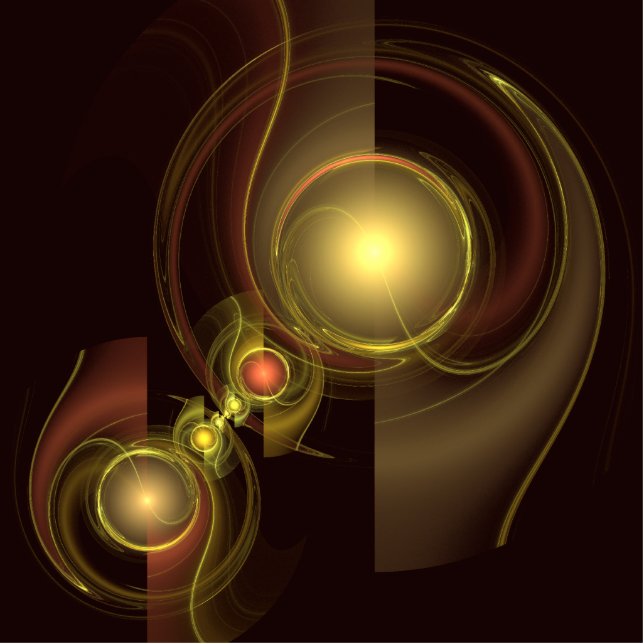 Intimate Connection Golden Energy Abstract Art Cutout (Front)