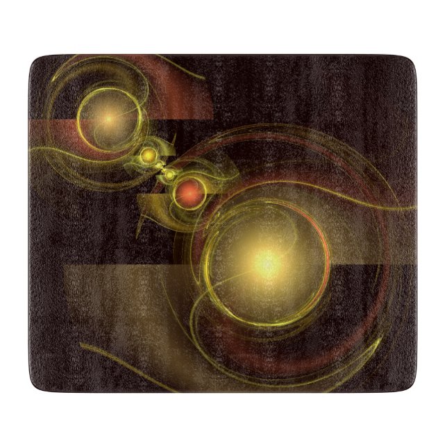 Intimate Connection Golden Energy Abstract Art Cutting Board (Front)