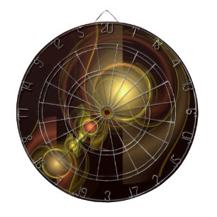 Intimate Connection Golden Energy Abstract Art Dartboard With Darts