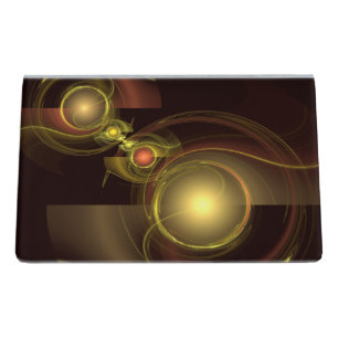 Intimate Connection Golden Energy Abstract Art Desk Business Card Holder