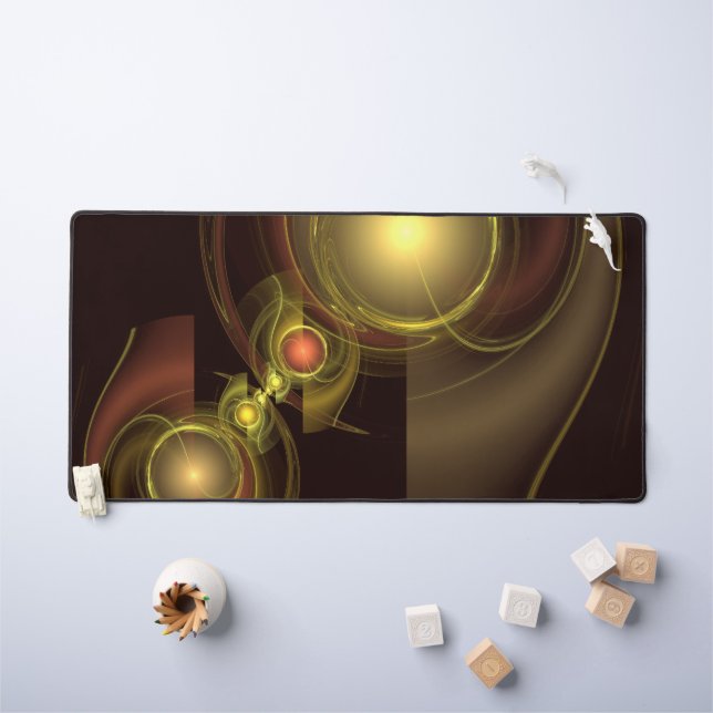 Intimate Connection Golden Energy Abstract Art Desk Mat (Kids Table)