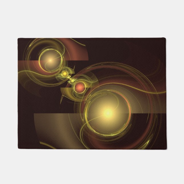 Intimate Connection Golden Energy Abstract Art Doormat (Front)