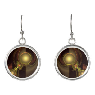 Intimate Connection Golden Energy Abstract Art Earrings