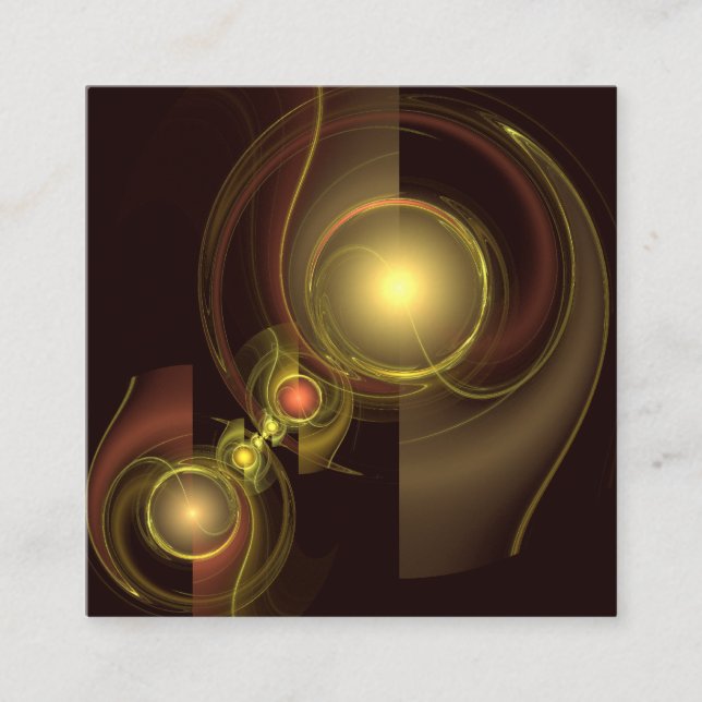 Intimate Connection Golden Energy Abstract Art Enclosure Card (Front)