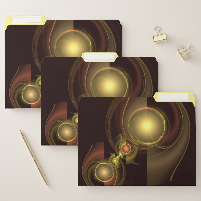 Intimate Connection Golden Energy Abstract Art File Folder (Set)