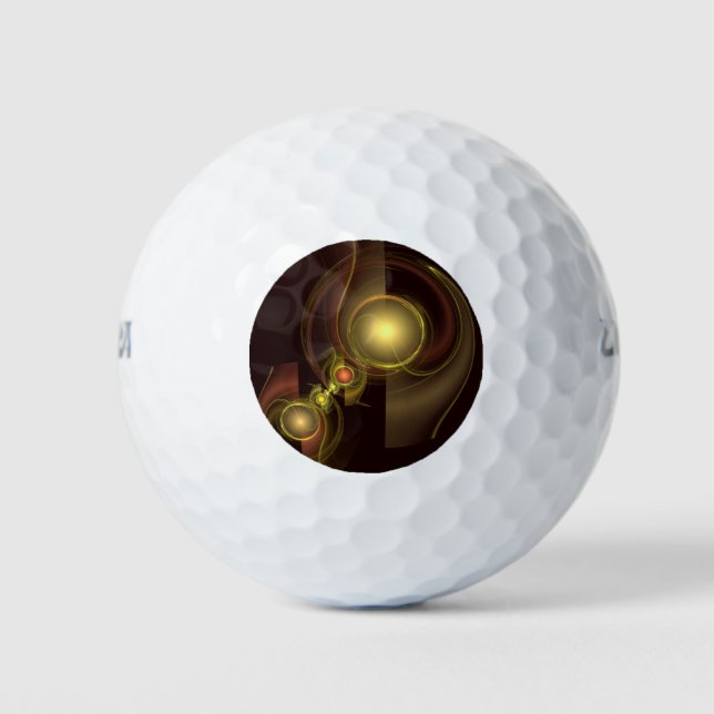 Intimate Connection Golden Energy Abstract Art Golf Balls (Front)