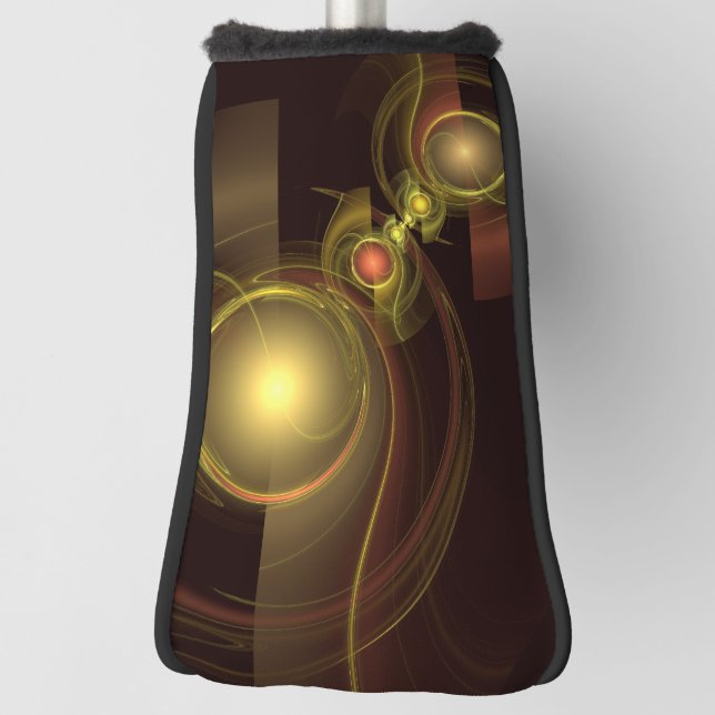 Intimate Connection Golden Energy Abstract Art Golf Head Cover (Rotate 90)