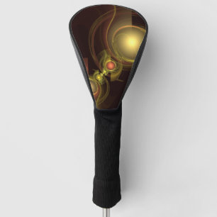 Intimate Connection Golden Energy Abstract Art Golf Head Cover