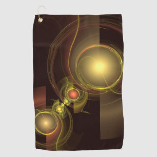 Intimate Connection Golden Energy Abstract Art Golf Towel