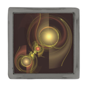 Intimate Connection Golden Energy Abstract Art Gunmetal Finish Lapel Pin
