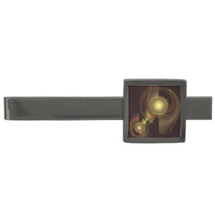 Intimate Connection Golden Energy Abstract Art Gunmetal Finish Tie Bar