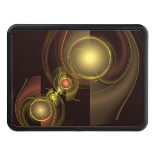 Intimate Connection Golden Energy Abstract Art Hitch Cover
