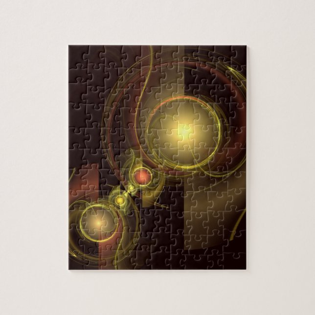 Intimate Connection Golden Energy Abstract Art Jigsaw Puzzle (Vertical)