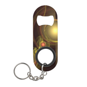 Intimate Connection Golden Energy Abstract Art Keychain Bottle Opener