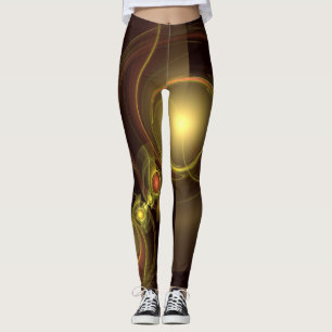 Intimate Connection Golden Energy Abstract Art Leggings