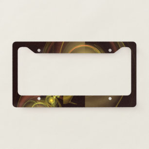 Intimate Connection Golden Energy Abstract Art License Plate Frame