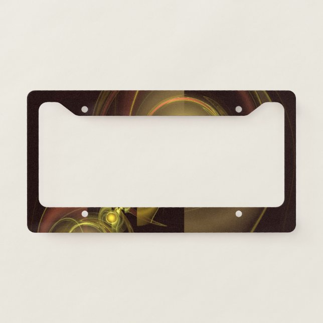 Intimate Connection Golden Energy Abstract Art License Plate Frame (Front)