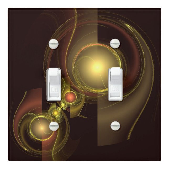 Intimate Connection Golden Energy Abstract Art Light Switch Cover (In Situ)