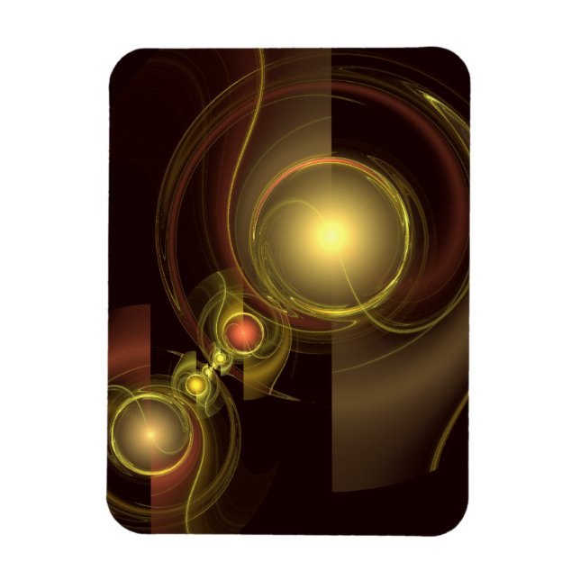 Intimate Connection Golden Energy Abstract Art Magnet (Vertical)