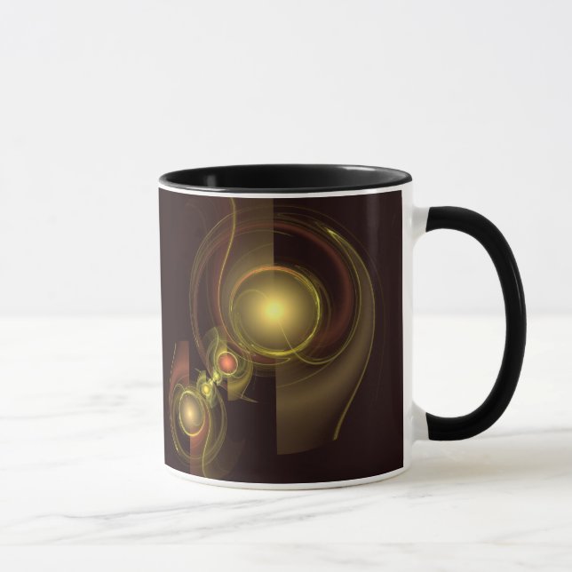 Intimate Connection Golden Energy Abstract Art Mug (Right)