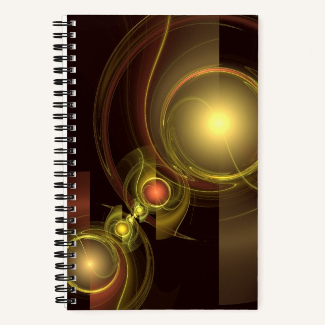 Intimate Connection Golden Energy Abstract Art Notebook (Front)
