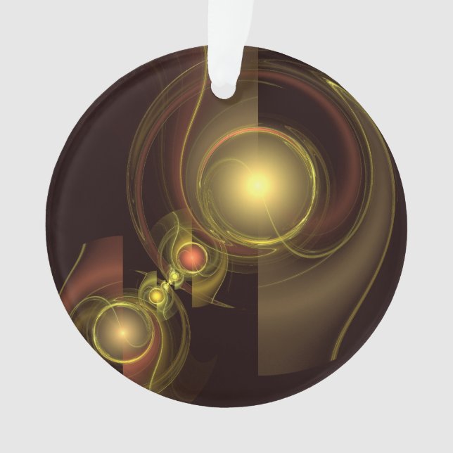 Intimate Connection Golden Energy Abstract Art Ornament (Front)