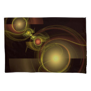 Intimate Connection Golden Energy Abstract Art Pillow Case
