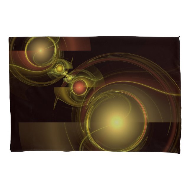 Intimate Connection Golden Energy Abstract Art Pillow Case (Front)