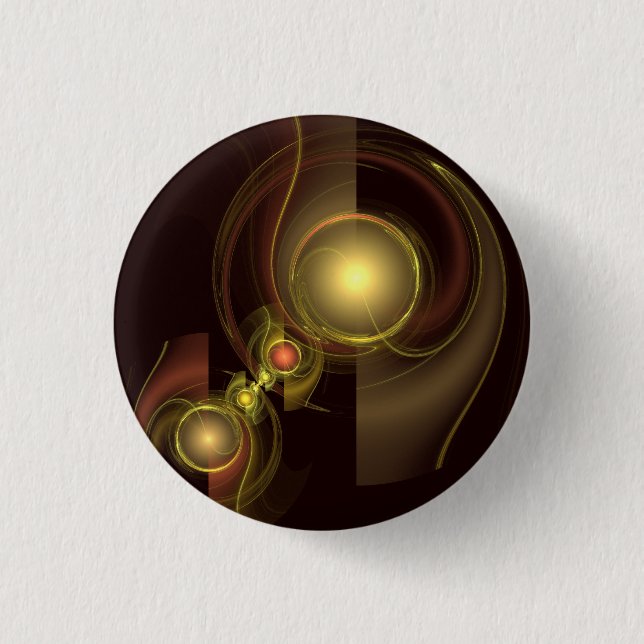 Intimate Connection Golden Energy Abstract Art Pinback Button (Front)