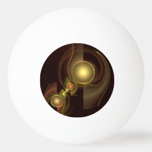 Intimate Connection Golden Energy Abstract Art Ping Pong Ball