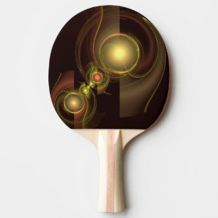 Intimate Connection Golden Energy Abstract Art Ping-Pong Paddle