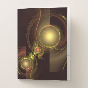 Intimate Connection Golden Energy Abstract Art Pocket Folder