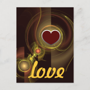 Intimate Connection Golden Energy Abstract Art Postcard