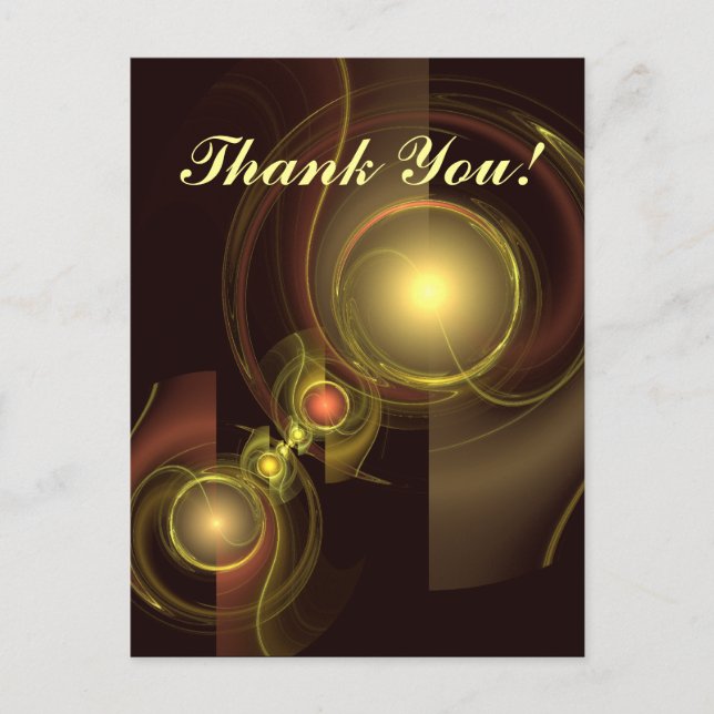 Intimate Connection Golden Energy Abstract Art Postcard (Front)