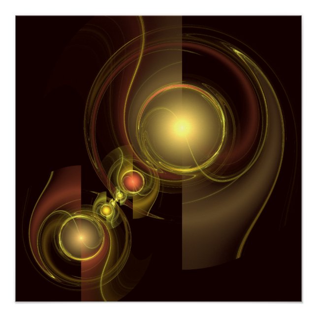 Intimate Connection Golden Energy Abstract Art Poster (Front)