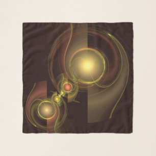 Intimate Connection Golden Energy Abstract Art Scarf