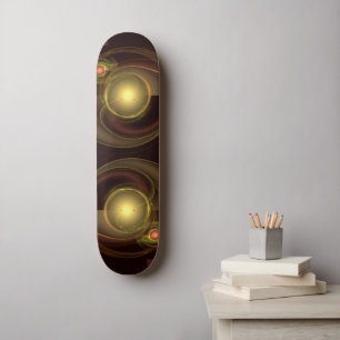 Intimate Connection Golden Energy Abstract Art Skateboard
